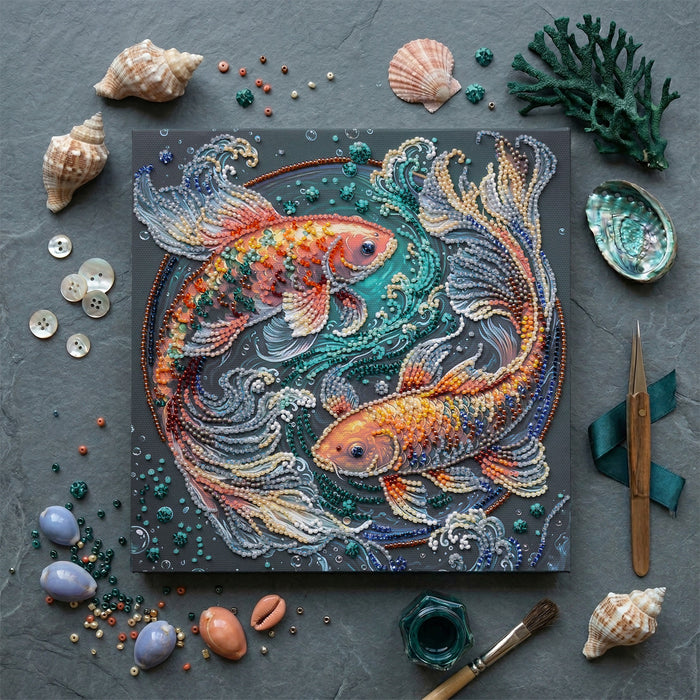 Mid-sized bead embroidery kit - Dancing among the waves AMB-142