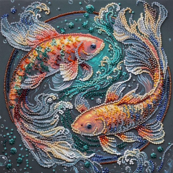 Mid-sized bead embroidery kit - Dancing among the waves AMB-142