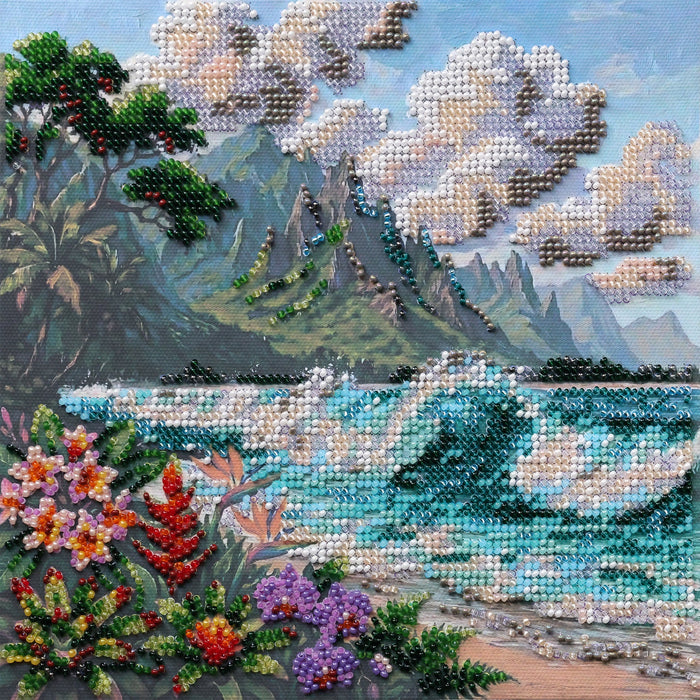 Mid-sized bead embroidery kit - Blue Lagoon AMB-143