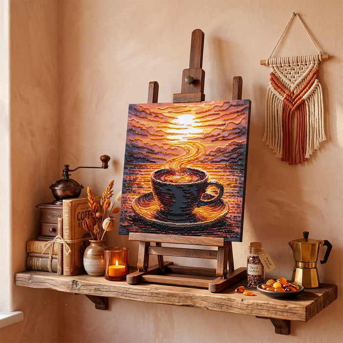 Mid-sized bead embroidery kit - Fragrant Coffee AMB-144