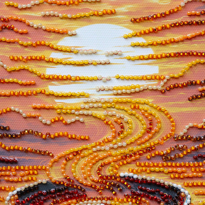 Mid-sized bead embroidery kit - Fragrant Coffee AMB-144