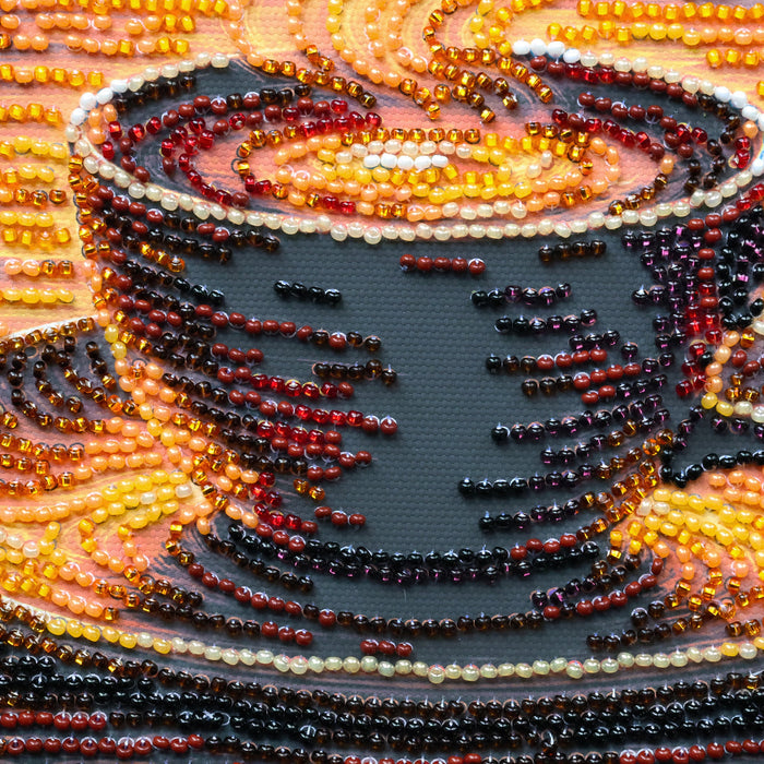 Mid-sized bead embroidery kit - Fragrant Coffee AMB-144