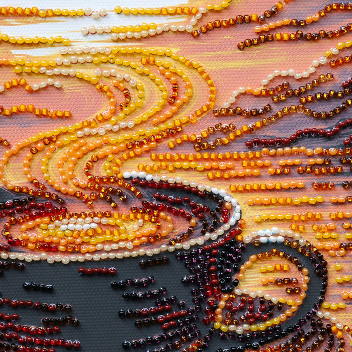 Mid-sized bead embroidery kit - Fragrant Coffee AMB-144