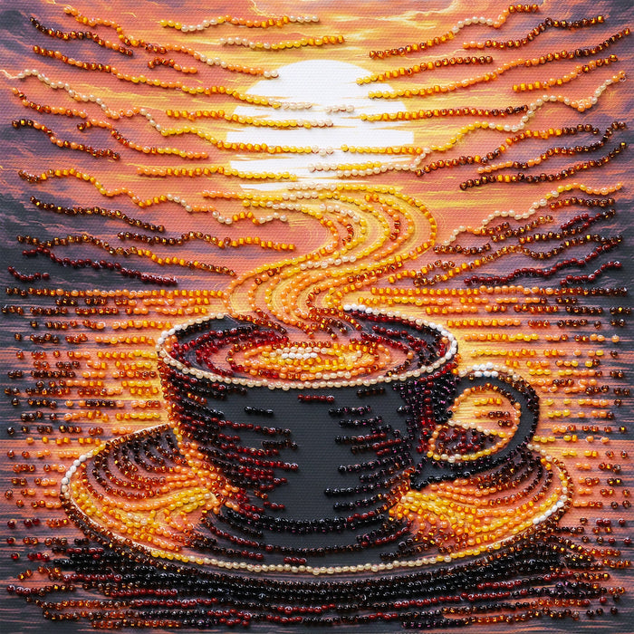 Mid-sized bead embroidery kit - Fragrant Coffee AMB-144