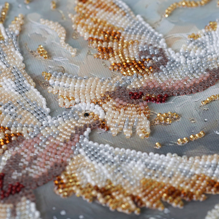 Mid-sized bead embroidery kit - Dance of Doves AMB-145