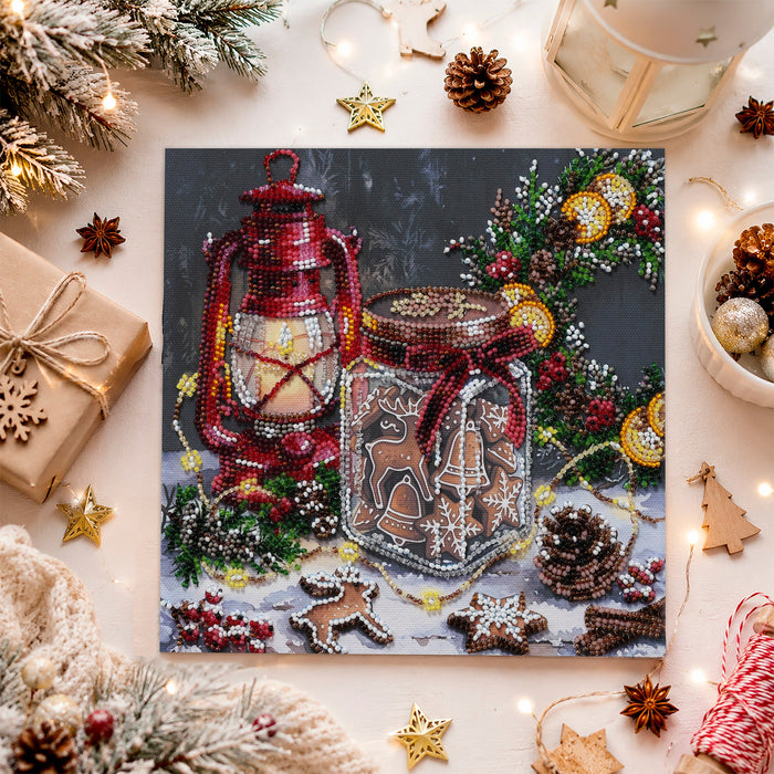 Mid-sized bead embroidery kit - Cookies for Santa AMB-148