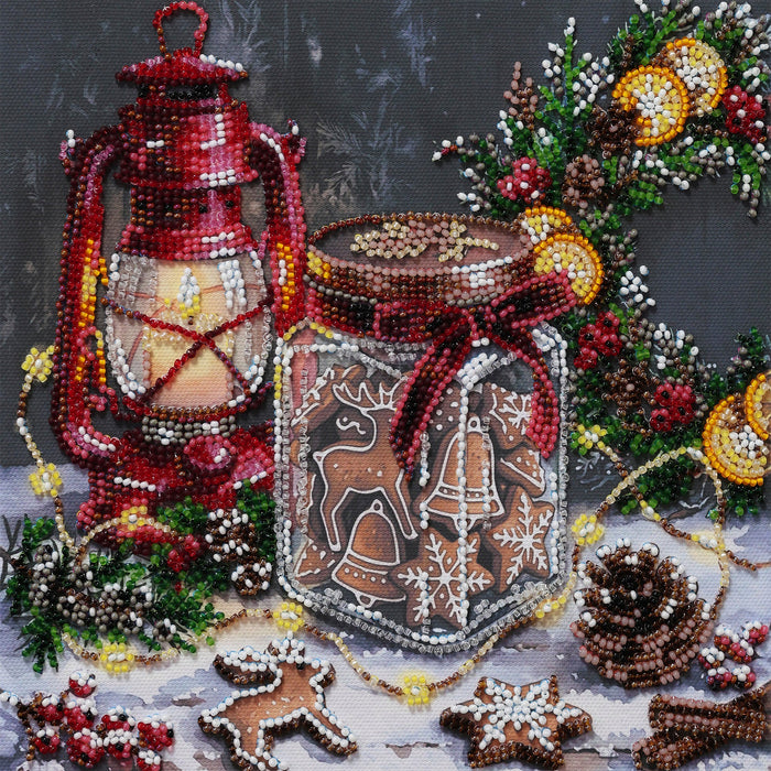 Mid-sized bead embroidery kit - Cookies for Santa AMB-148