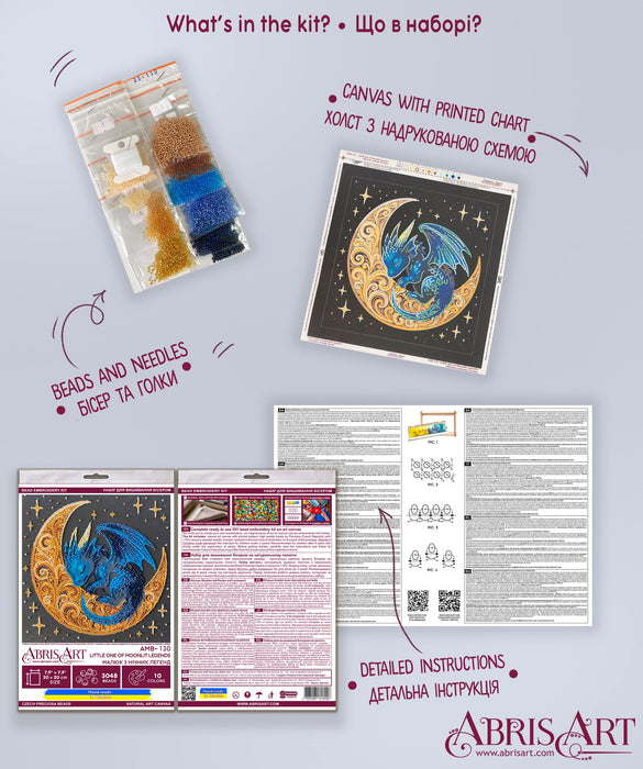 Mid-sized bead embroidery kit - Little One of Moonlit Legends