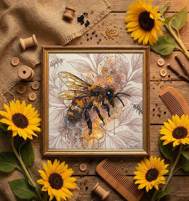 Bead embroidery kit - Golden honey AMB-137