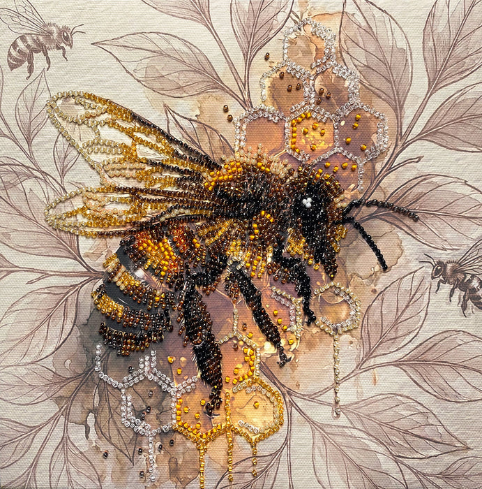 Bead embroidery kit - Golden honey AMB-137