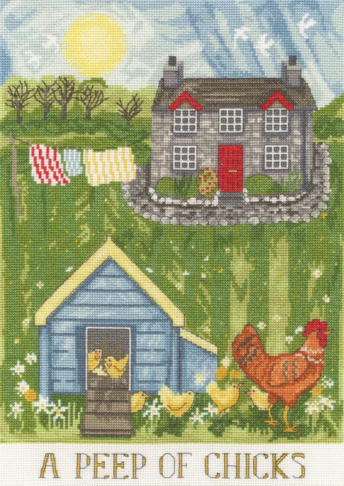 A Peep of Chicks XDD12 Counted Cross Stitch Kit