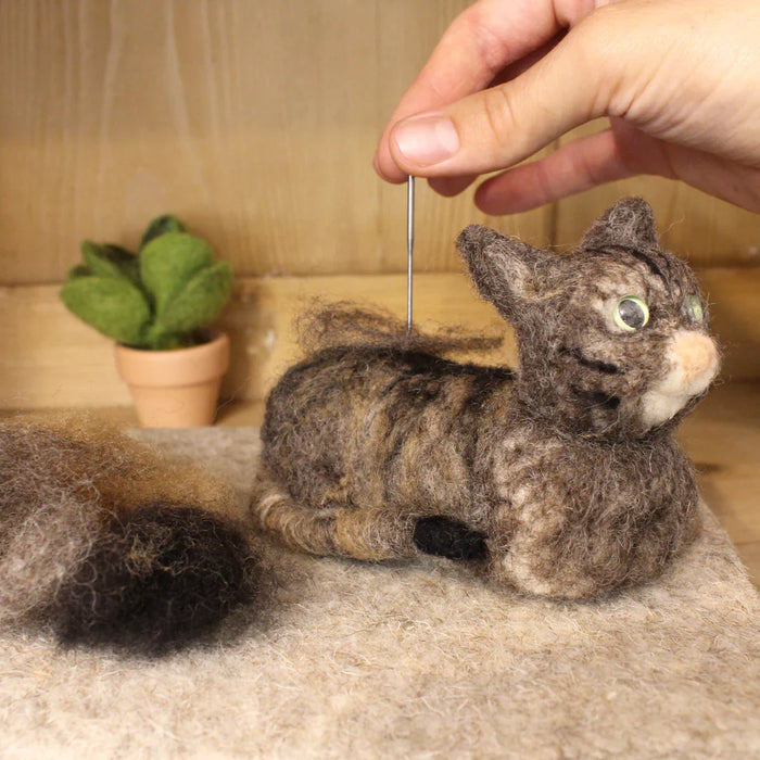 Felting Kit - Realistic Cat Loaf Needle Felt SmallKit - makes 1