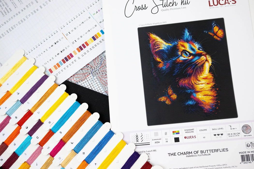 The Charm of Butterflies B1432L Counted Cross-Stitch Kit