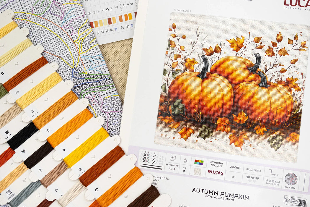 Autumn Pumpkin B1434L Counted Cross-Stitch Kit