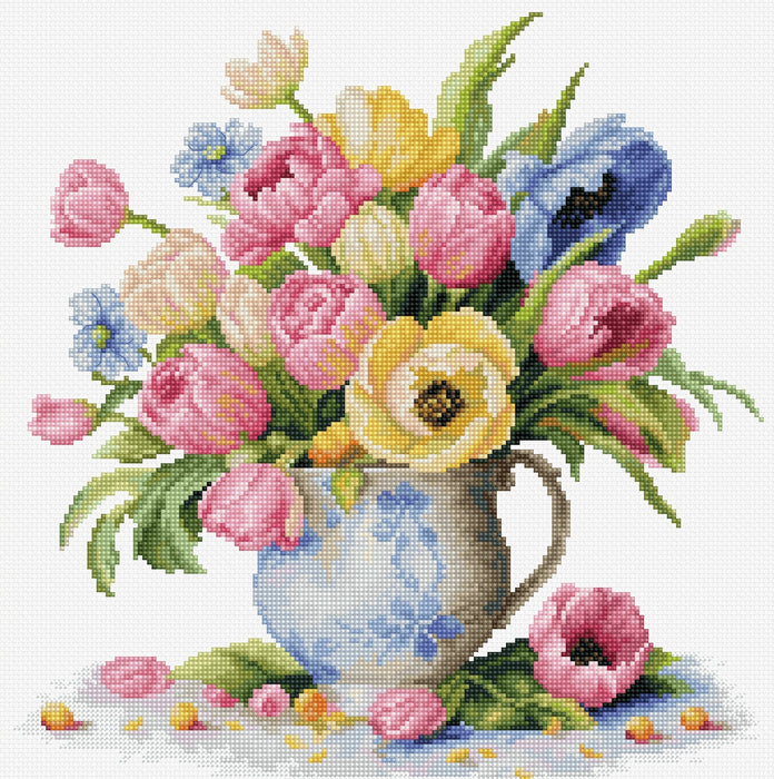 Tulips Bouquet B7034L Counted Cross-Stitch Kit