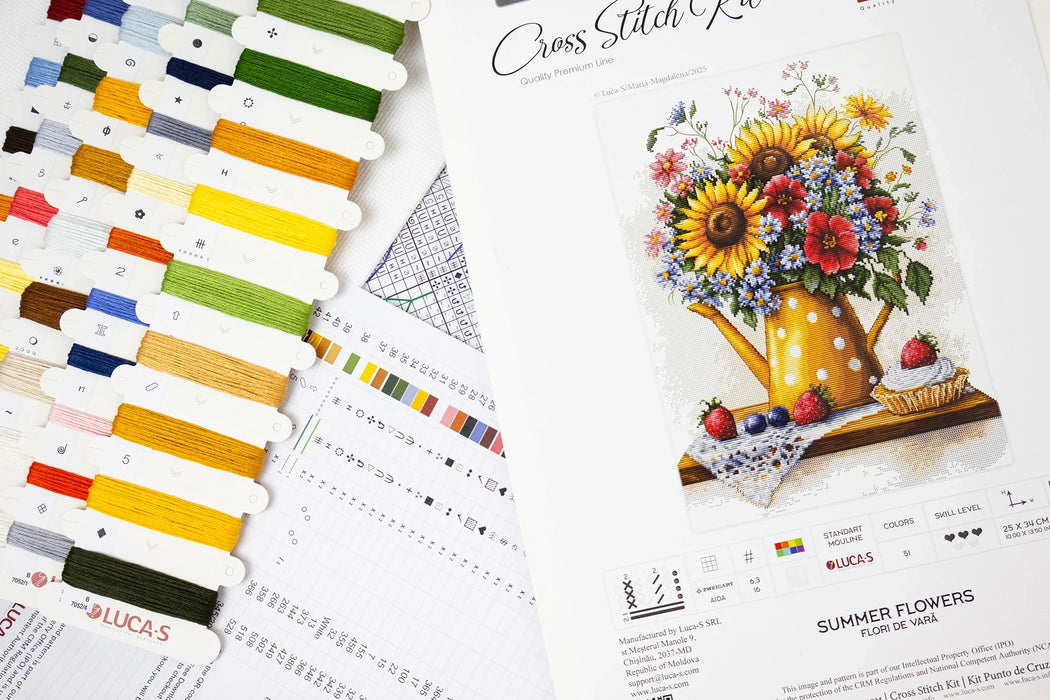 Summer Flowers B7052L Counted Cross-Stitch Kit