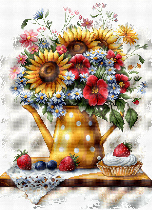 Summer Flowers B7052L Counted Cross-Stitch Kit