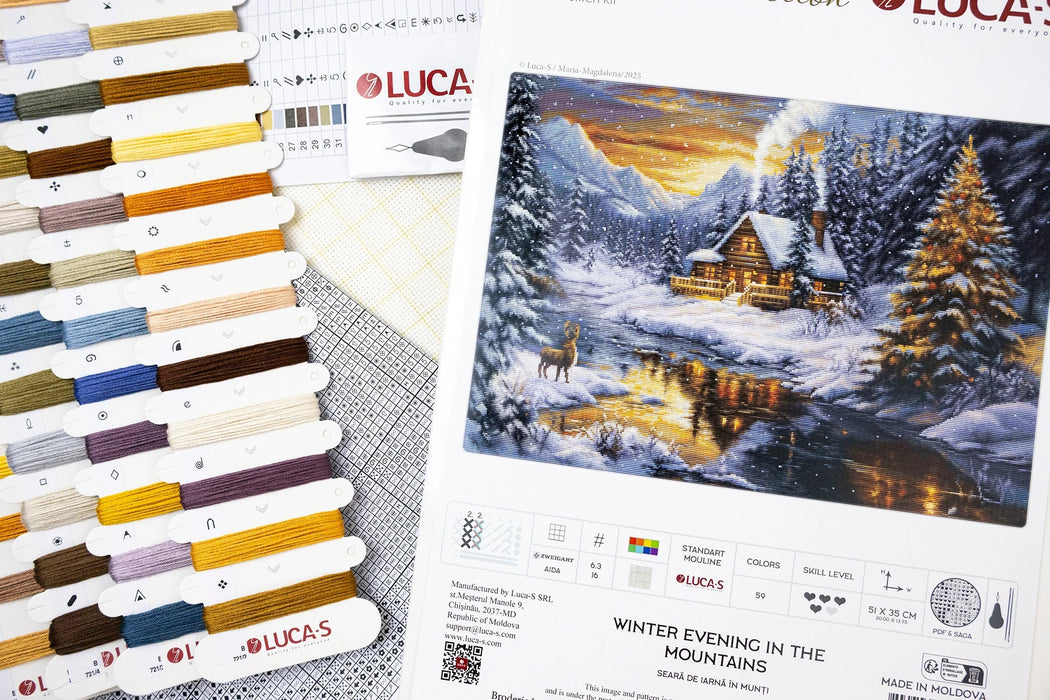 Winter Evening in the Mountains B721L Counted Cross-Stitch Kit