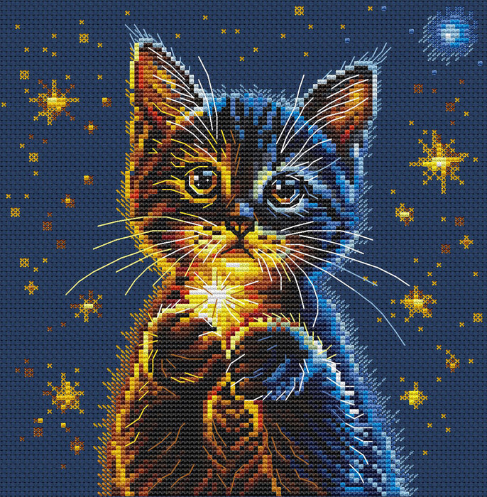 Kitten's Secret Stars BC8116 Counted Cross Stitch Kit