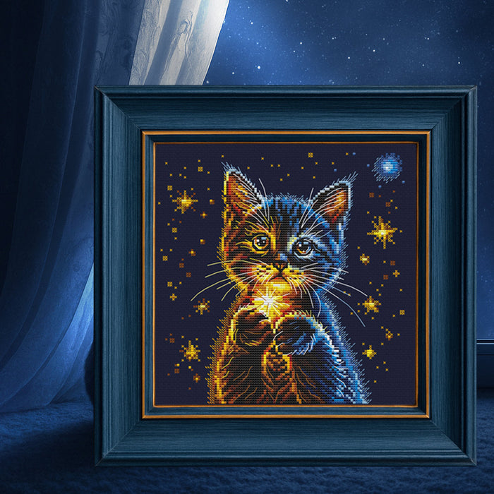 Kitten's Secret Stars BC8116 Counted Cross Stitch Kit