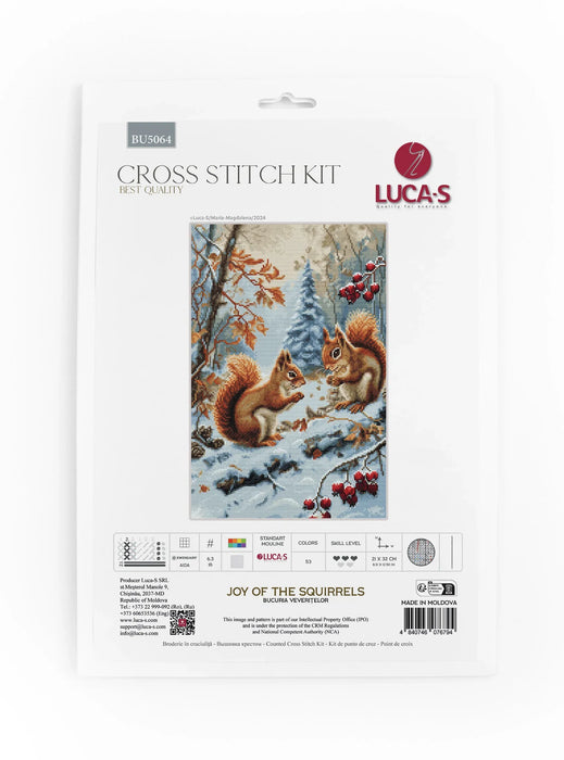 Joy of The Squirrels BU5064L Counted Cross-Stitch Kit