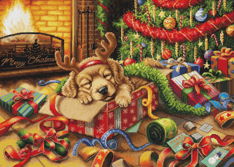 Santa's Little Troublemaker BU5079L Counted Cross-Stitch Kit
