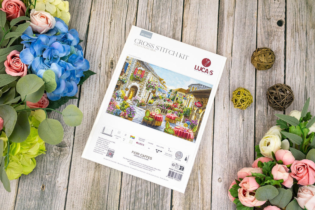 Fiori Caffes BU5080L Counted Cross-Stitch Kit