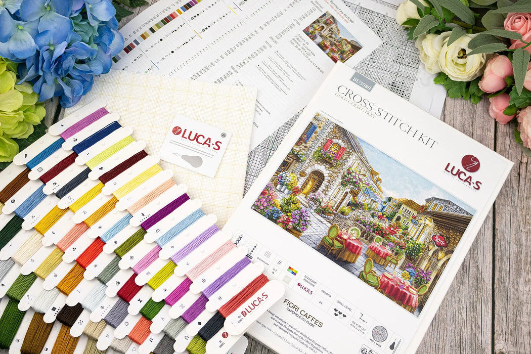 Fiori Caffes BU5080L Counted Cross-Stitch Kit