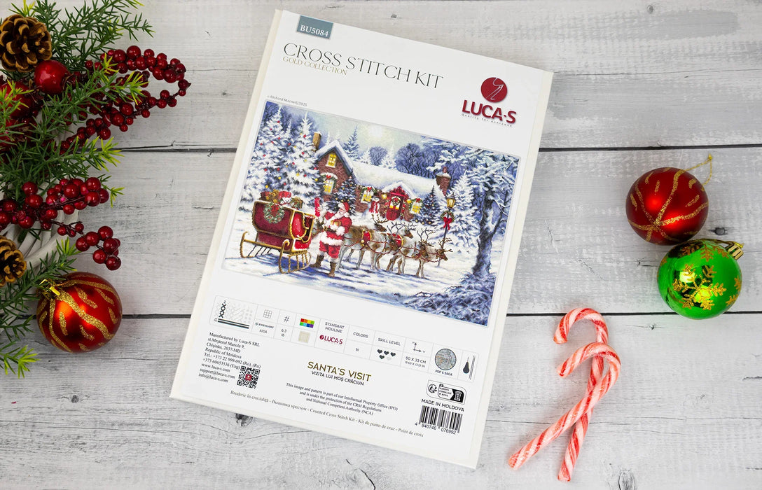Santa's Visit BU5084L Counted Cross-Stitch Kit