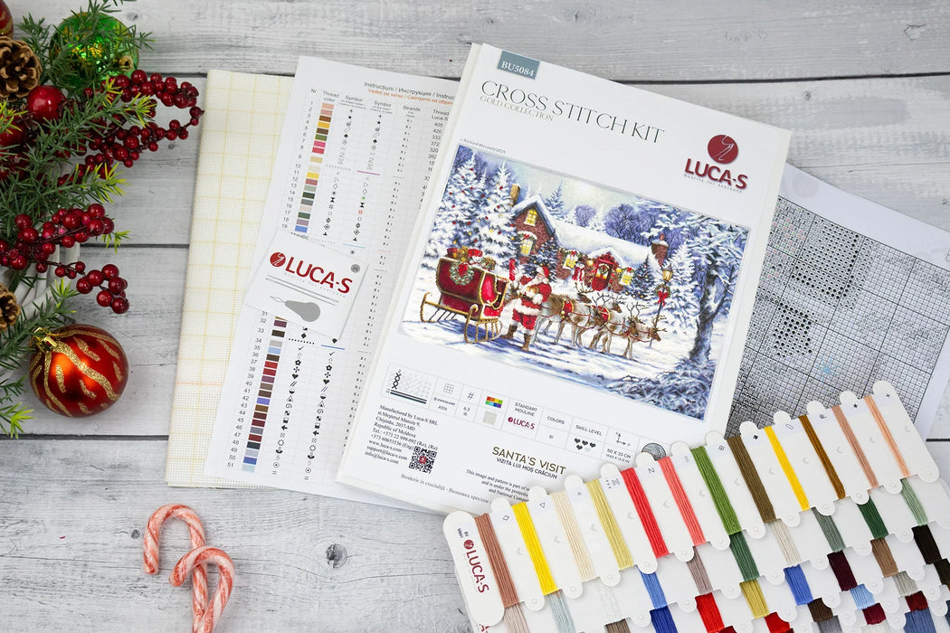 Santa's Visit BU5084L Counted Cross-Stitch Kit
