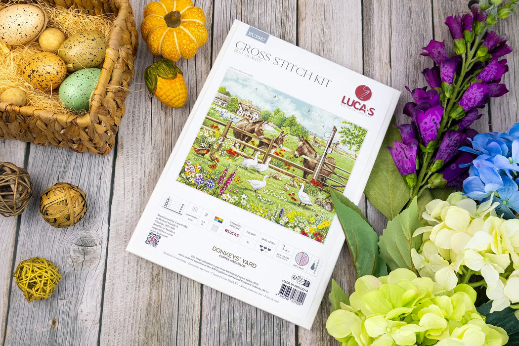 Donkeys' Yard BU5087L Counted Cross-Stitch Kit