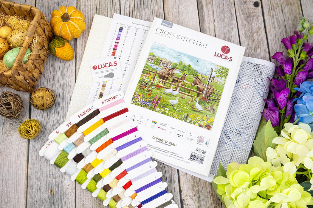 Donkeys' Yard BU5087L Counted Cross-Stitch Kit