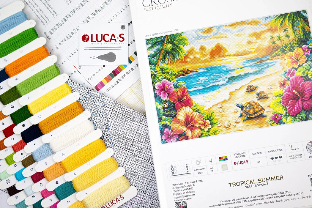 Tropical Summer BU5089L Counted Cross-Stitch Kit