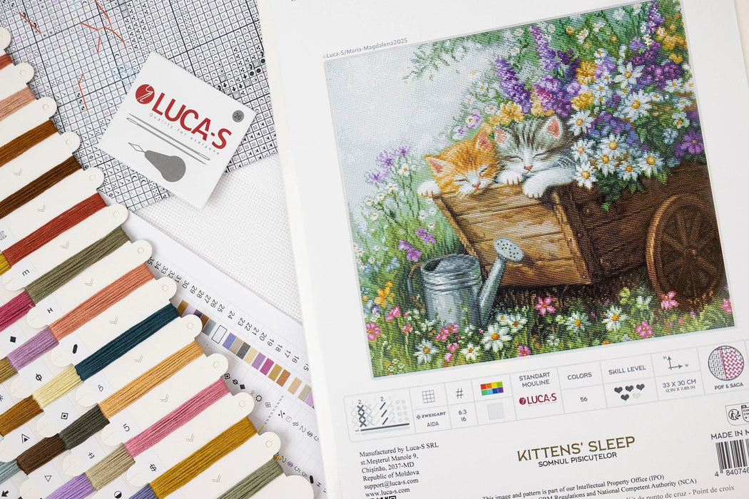 Kittens' Sleep BU5093L Counted Cross-Stitch Kit