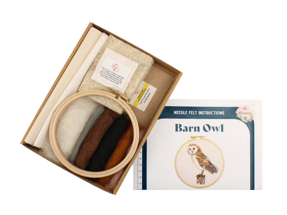 Felting Kit - Barn Owl 2D Kit. In Support of RSPB Charity