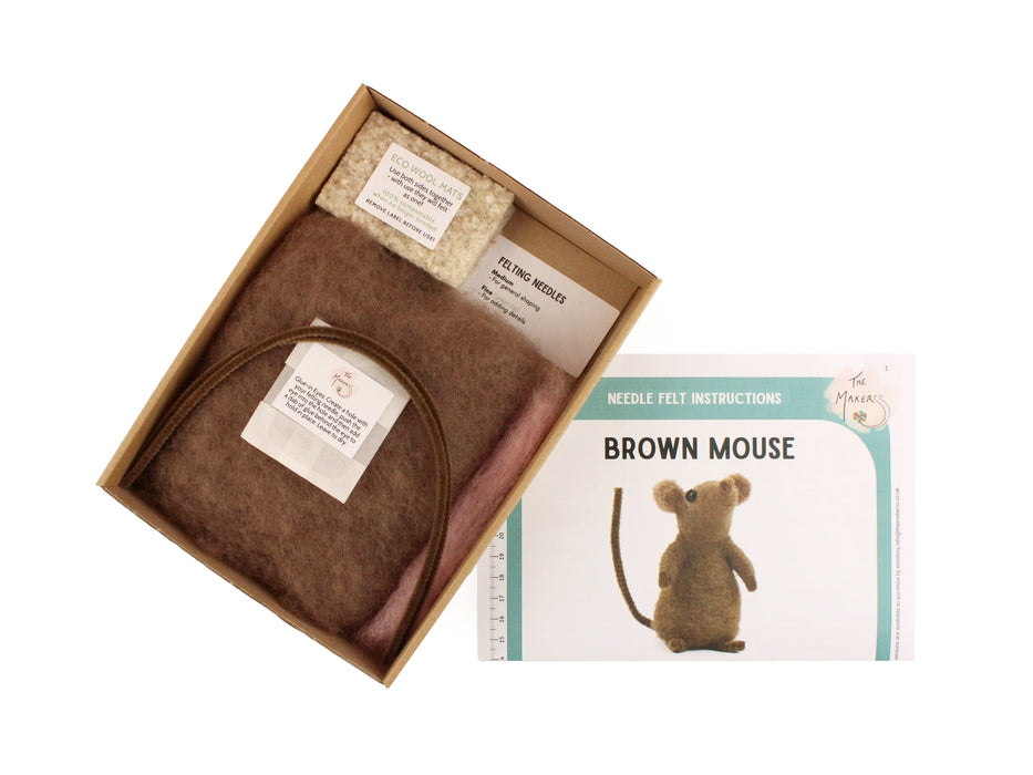 Felting Kit - Brown Mouse Needle Felt Kit