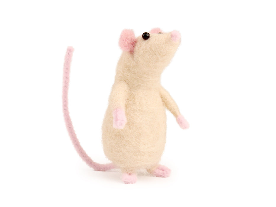 Felting Kit - Cream Mouse Needle Felt Kit