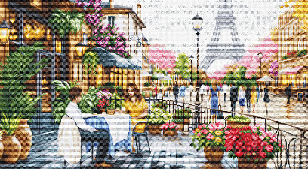 Eiffel Tower View BU5108L Counted Cross-Stitch Kit