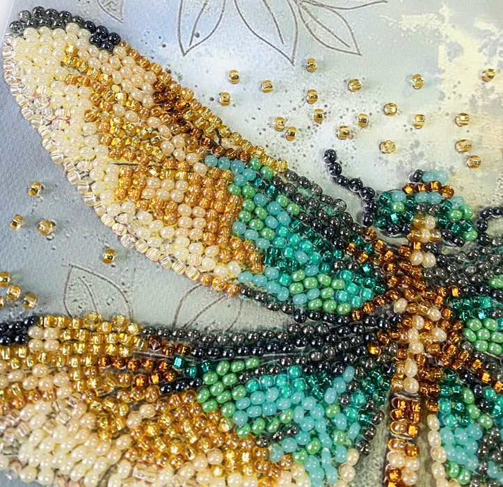 Mini Bead embroidery kit - Emerald Wings AM-268