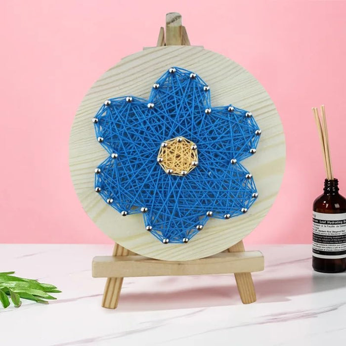 String Art DIY Kit - Blue Flower. Wizardi Craft Kit F07-M12-1-DHAA28299
