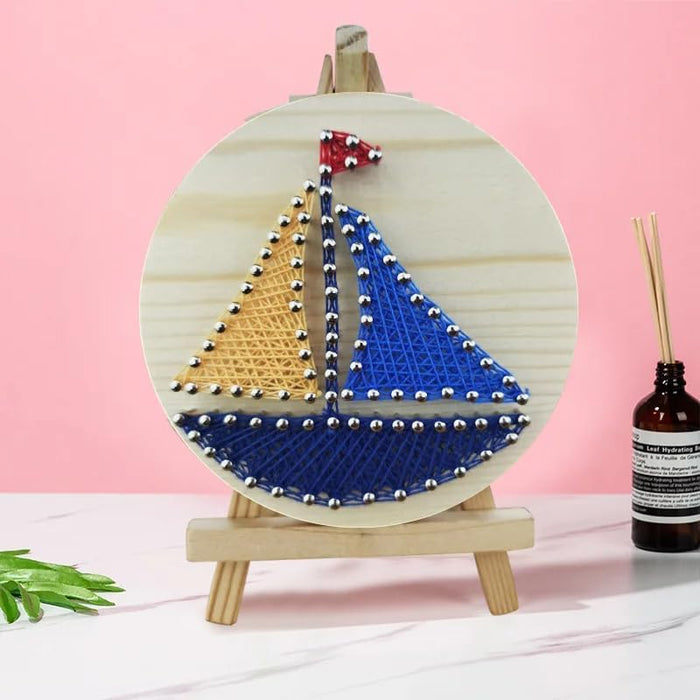 String Art DIY Kit - Boat. Wizardi Craft Kit F07-M12-1-DHAA28338