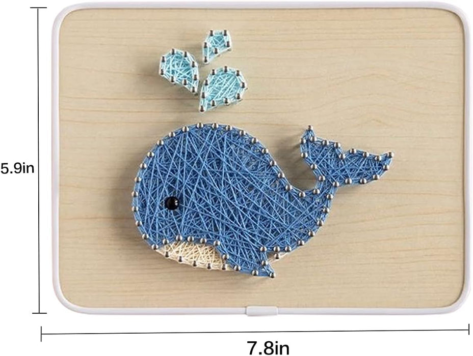 String Art DIY Kit - Whale. Wizardi Craft Kit F07-M12-3-DHBC28009
