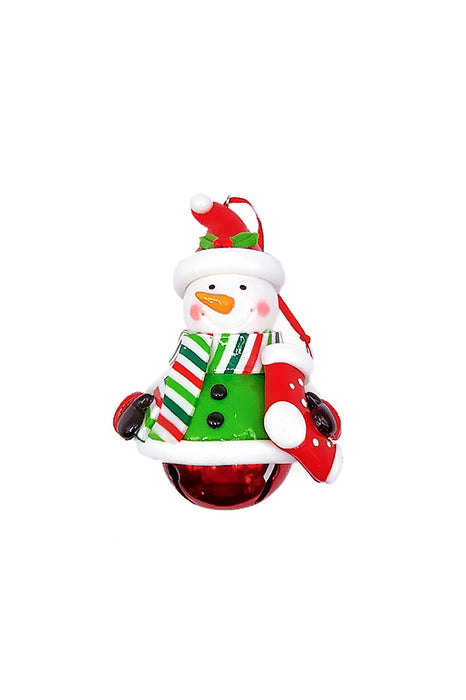 Christmas Ornament - Glossy Snowman. Wizardi Festive Decoration F07-N2-14-E2504B