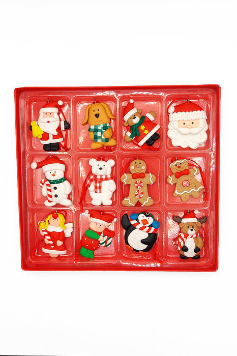Set of 12 Small Christmas Ornaments. Wizardi Festive Decoration F07-N2-2-W2597