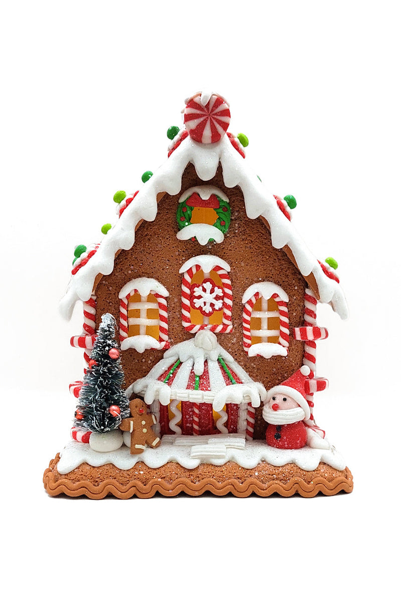 Christmas Gingerbread House with Santa. Wizardi Festive Decoration