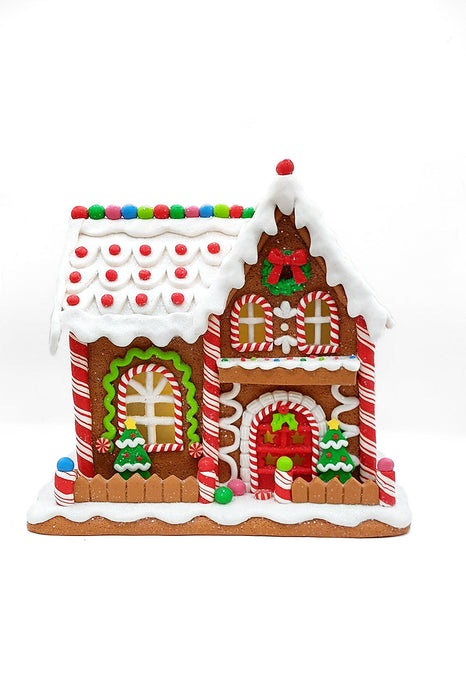Christmas Gingerbread House Snowy Roof. Wizardi Festive Decoration F07-N2-24-A2560