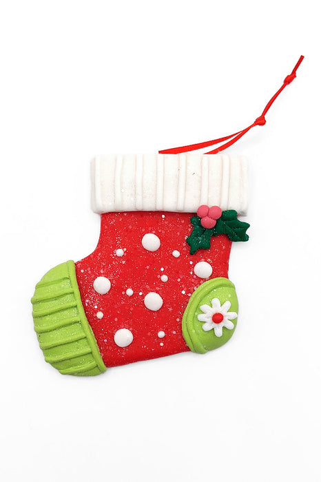 Christmas Ornament - Glossy Stocking. Wizardi Festive Decoration F07-N2-6-A2585B
