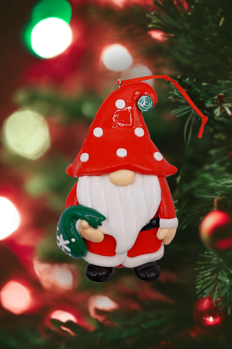 Christmas Ornament Glossy Santa with Bag. Wizardi Festive Decoration F07-N2-7-E2511B