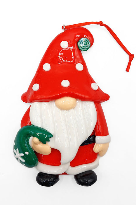 Christmas Ornament Glossy Santa with Bag. Wizardi Festive Decoration F07-N2-7-E2511B