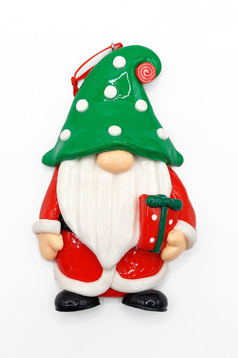 Christmas Ornament Glossy Santa with Gift. Wizardi Festive Decoration F07-N2-7-E2511C
